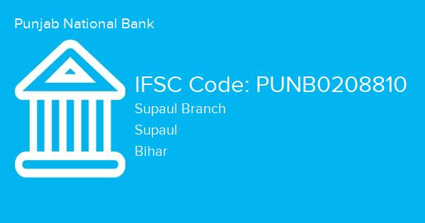 Punjab National Bank, Supaul Branch IFSC Code - PUNB0208810
