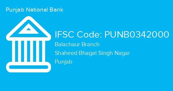 Punjab National Bank, Balachaur Branch IFSC Code - PUNB0342000