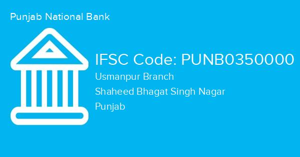 Punjab National Bank, Usmanpur Branch IFSC Code - PUNB0350000