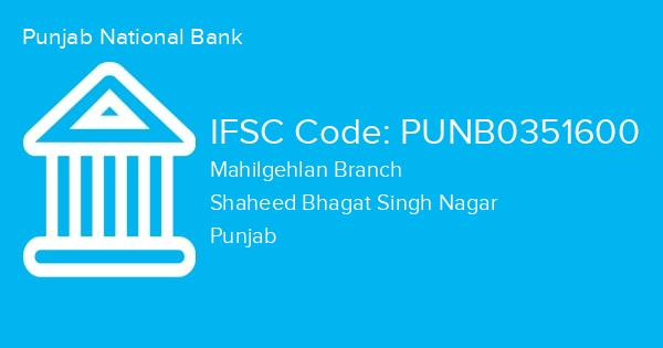 Punjab National Bank, Mahilgehlan Branch IFSC Code - PUNB0351600