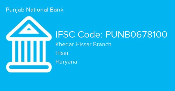 Punjab National Bank, Khedar Hissar Branch IFSC Code - PUNB0678100