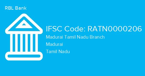 RBL Bank, Madurai Tamil Nadu Branch IFSC Code - RATN0000206