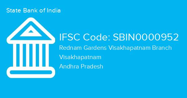 State Bank of India, Rednam Gardens Visakhapatnam Branch IFSC Code - SBIN0000952