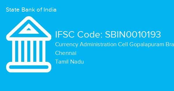 State Bank of India, Currency Administration Cell Gopalapuram Branch IFSC Code - SBIN0010193