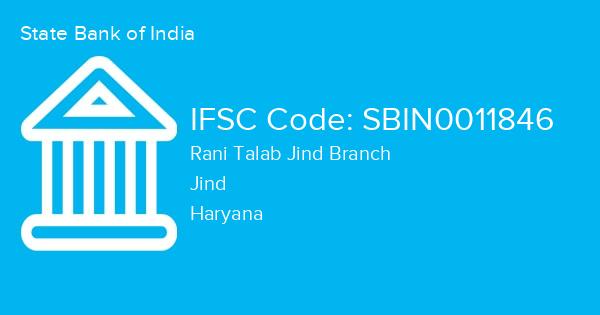 State Bank of India, Rani Talab Jind Branch IFSC Code - SBIN0011846
