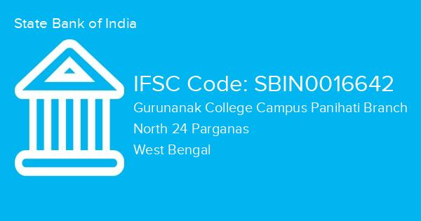 State Bank of India, Gurunanak College Campus Panihati Branch IFSC Code - SBIN0016642