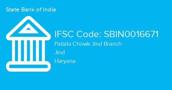 State Bank of India, Patiala Chowk Jind Branch IFSC Code - SBIN0016671