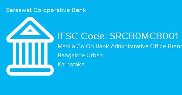 Saraswat Co operative Bank, Mahila Co Op Bank Administrative Office Branch IFSC Code - SRCB0MCB001