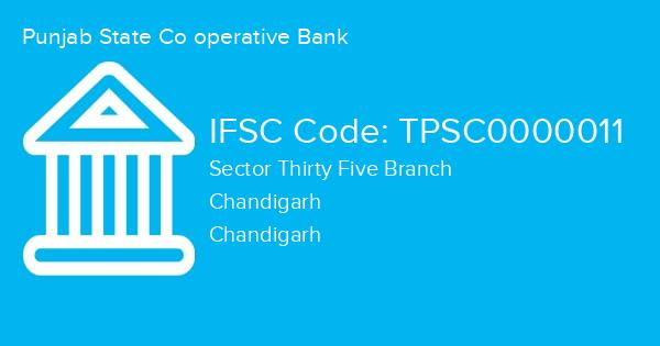 Punjab State Co operative Bank, Sector Thirty Five Branch IFSC Code - TPSC0000011