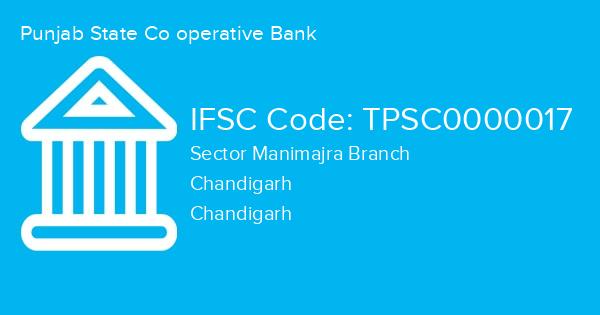 Punjab State Co operative Bank, Sector Manimajra Branch IFSC Code - TPSC0000017