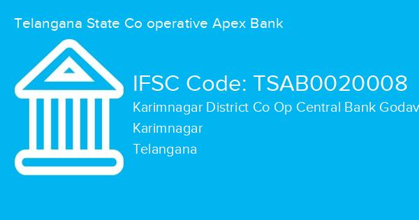 Telangana State Co operative Apex Bank, Karimnagar District Co Op Central Bank Godavarikhani Branch IFSC Code - TSAB0020008