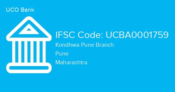 UCO Bank, Kondhwa Pune Branch IFSC Code - UCBA0001759