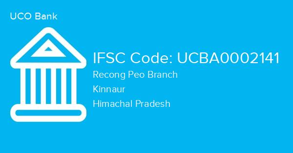 UCO Bank, Recong Peo Branch IFSC Code - UCBA0002141