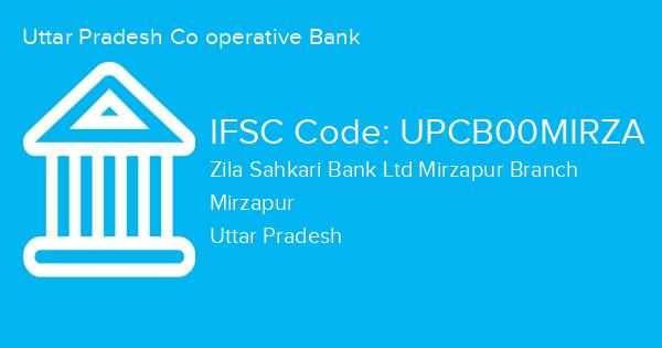 Uttar Pradesh Co operative Bank, Zila Sahkari Bank Ltd Mirzapur Branch IFSC Code - UPCB00MIRZA