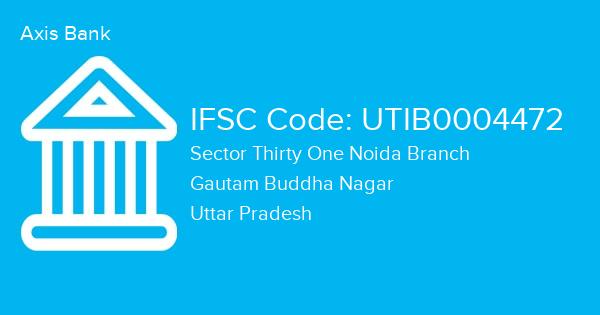 Axis Bank, Sector Thirty One Noida Branch IFSC Code - UTIB0004472