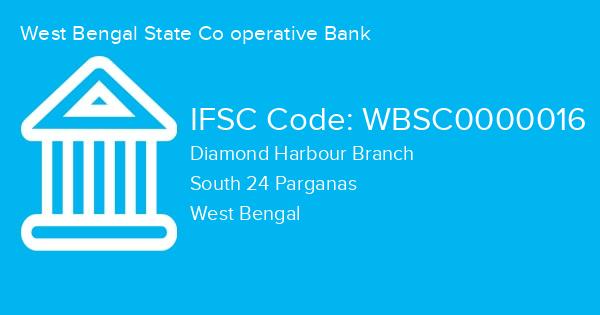 West Bengal State Co operative Bank, Diamond Harbour Branch IFSC Code - WBSC0000016