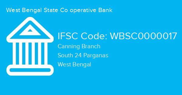 West Bengal State Co operative Bank, Canning Branch IFSC Code - WBSC0000017