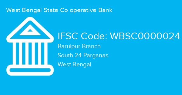 West Bengal State Co operative Bank, Baruipur Branch IFSC Code - WBSC0000024