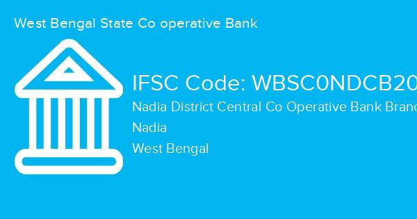 West Bengal State Co operative Bank, Nadia District Central Co Operative Bank Branch IFSC Code - WBSC0NDCB20