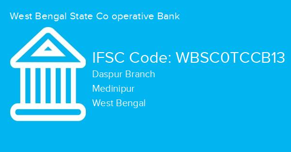 West Bengal State Co operative Bank, Daspur Branch IFSC Code - WBSC0TCCB13