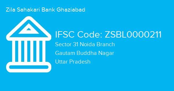 Zila Sahakari Bank Ghaziabad, Sector 31 Noida Branch IFSC Code - ZSBL0000211