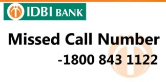 IDBI Bank Missed Call Number