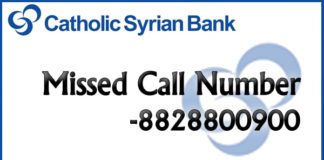 Catholic Syrian Bank Missed Call Number
