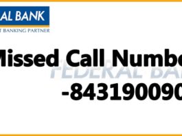 Federal Bank Missed Call Number