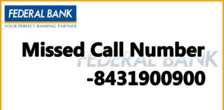 Federal Bank Missed Call Number