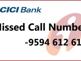 ICICI Bank Missed Call Number