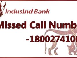 IndusInd Bank Missed Call Number