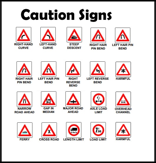 Caution Traffic Signs