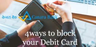 block canara bank debit card