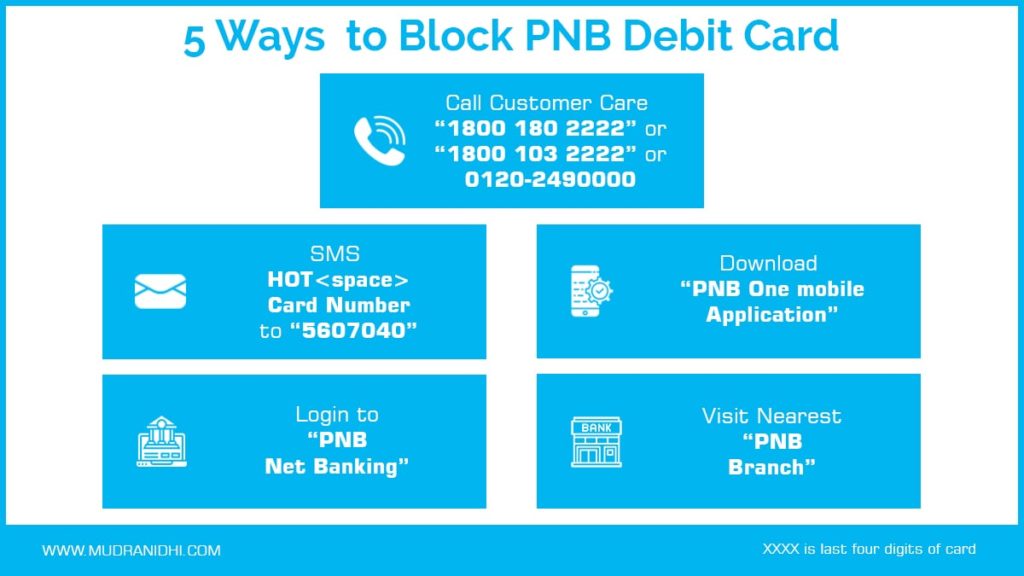 how to block pnb debit cum atm card