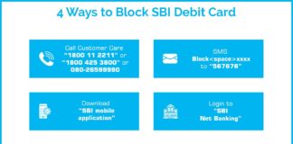 how to block sbi debit cum atm card