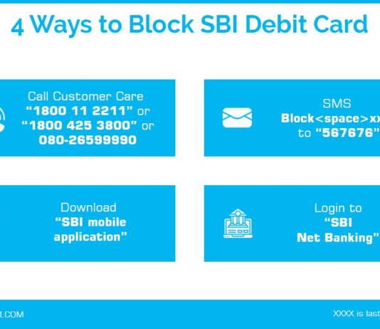 how to block sbi debit cum atm card