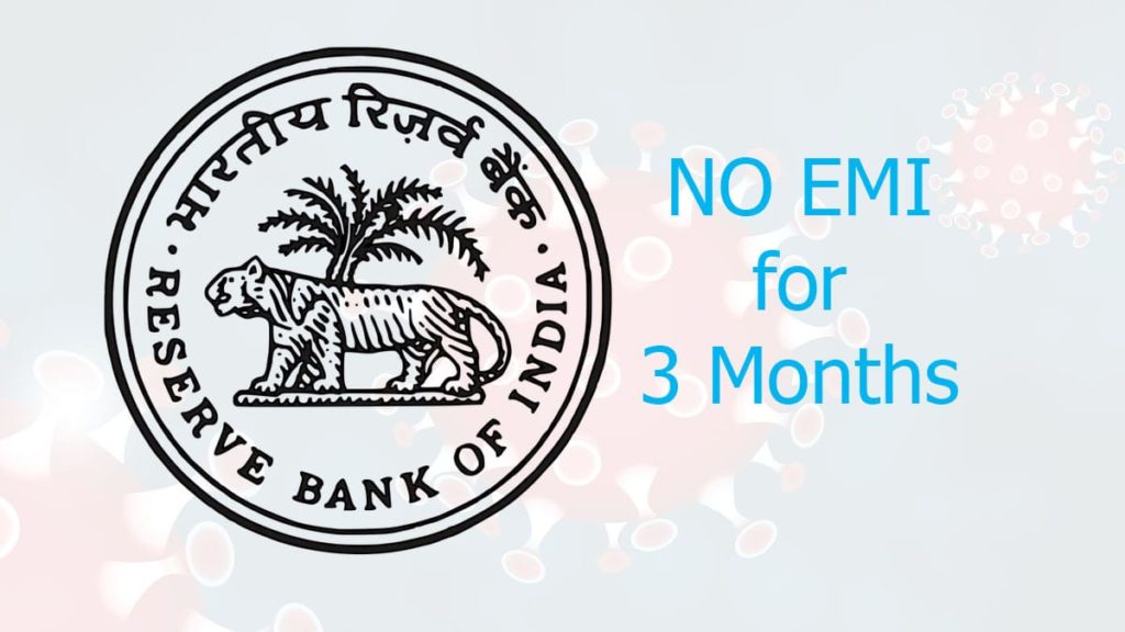 RBI Announces 3 Month EMI Relief