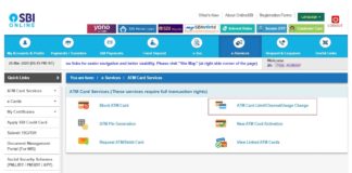 Activating SBI Debit Card for Online Purchase step 1