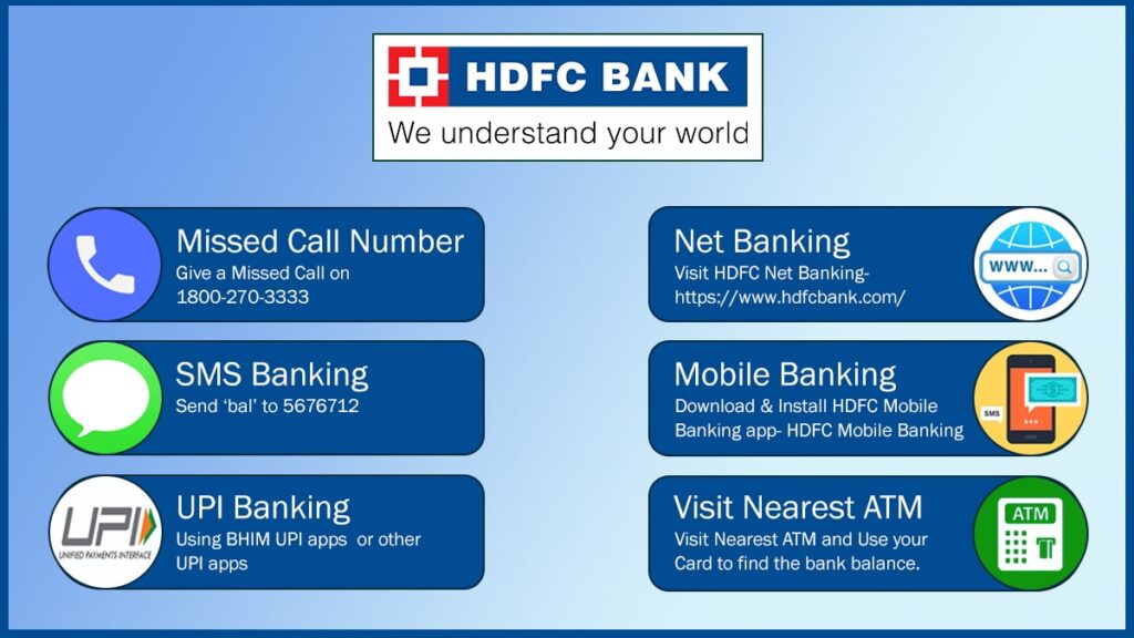 how to check Bank balance of HDFC Bank