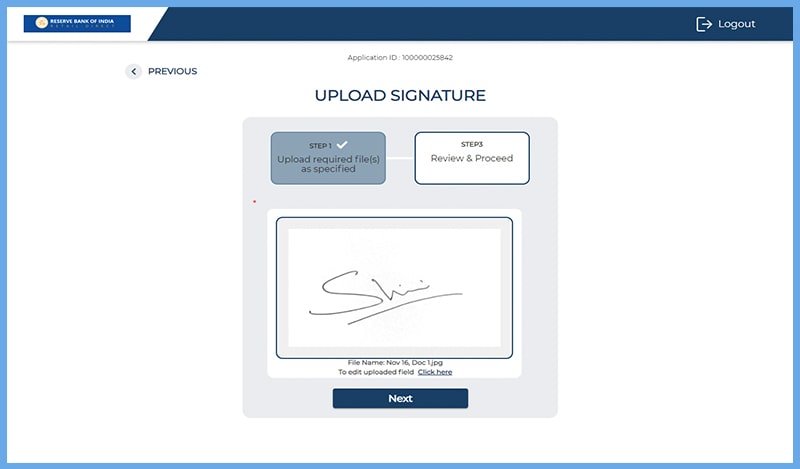 step-5 Upload signature